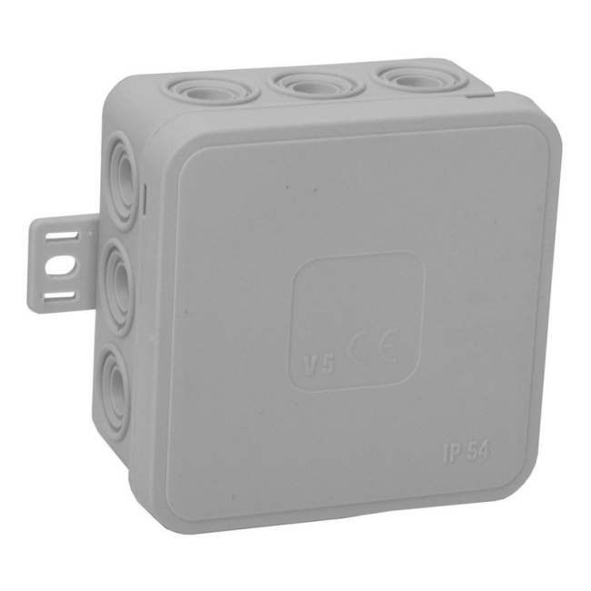 Puszka natynkowa pusta 12 wlotów VIPLAST V5 klik SZARA IP54 75x75x41mm 035-03 Puszka natynkowa pusta 12 wlotów VIPLAST V5 klik SZARA IP54 75x75x41mm 035-03
