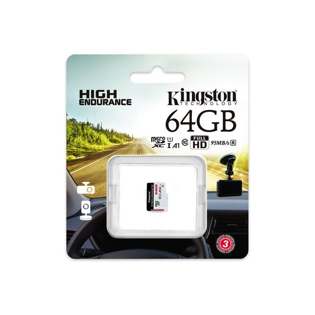 Karta pamięci microSD Kingston High-Endurance UHS-I 64GB 24/7 (rejestratory i monitoring) Karta pamięci microSD Kingston High-Endurance UHS-I 64GB 24/7 (rejestratory i monitoring)