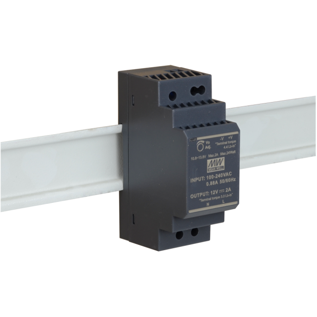 ZASILACZ IMPULSOWY NA SZYNĘ DIN MEAN WELL HDR-30-12 12V/30W/2A ZASILACZ IMPULSOWY NA SZYNĘ DIN MEAN WELL HDR-30-12 12V/30W/2A