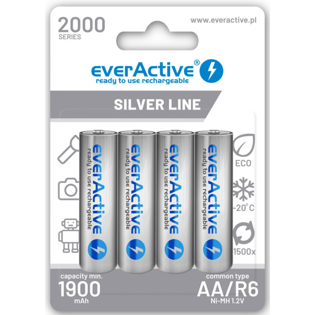 Akumulatorki R6 / AA Ni-MH everActive 2000mAh (box 4 szt.) Akumulatorki R6 / AA Ni-MH everActive 2000mAh (box 4 szt.)