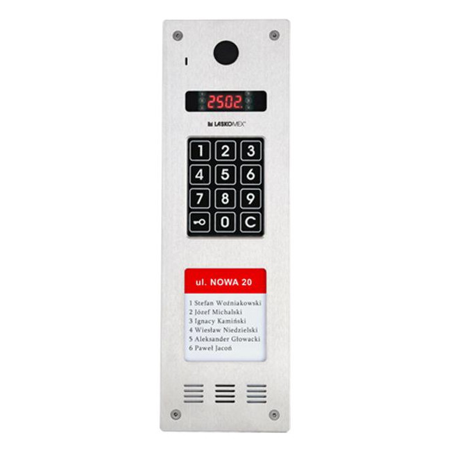 Laskomex CP-2533NR-040 Wąski panel audio pionowy, ze stali nierdzewnej, z czytnikiem RFID i DŁUŻSZĄ listą lokatorów (kompatybiln Laskomex CP-2533NR-040 Wąski panel audio pionowy, ze stali nierdzewnej, z czytnikiem RFID i DŁUŻSZĄ listą lokatorów (kompatybiln