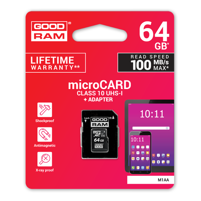 Karta pamięci microSD GOODRAM UHS-I 64GB Karta pamięci microSD GOODRAM UHS-I 64GB