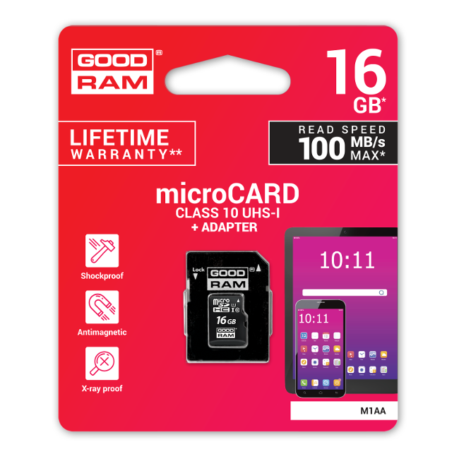 Karta pamięci microSD GOODRAM UHS-I 16GB Karta pamięci microSD GOODRAM UHS-I 16GB