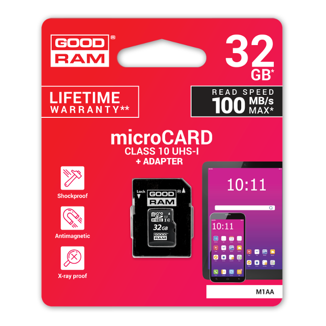 Karta pamięci microSD GOODRAM UHS-I 32GB Karta pamięci microSD GOODRAM UHS-I 32GB