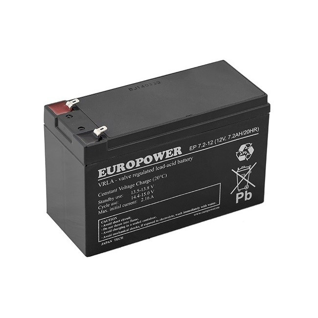 Akumulator AGM EUROPOWER serii EP 12V 7,2Ah Akumulator AGM EUROPOWER serii EP 12V 7,2Ah