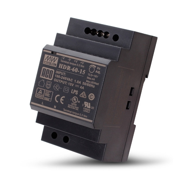 ACO PS-HDR-60-15MA video DIN 15-17V, 4A ACO PS-HDR-60-15MA video DIN 15-17V, 4A