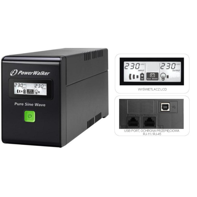UPS ZASILACZ AWARYJNY PowerWalker VI 600 SW FR UPS ZASILACZ AWARYJNY PowerWalker VI 600 SW FR