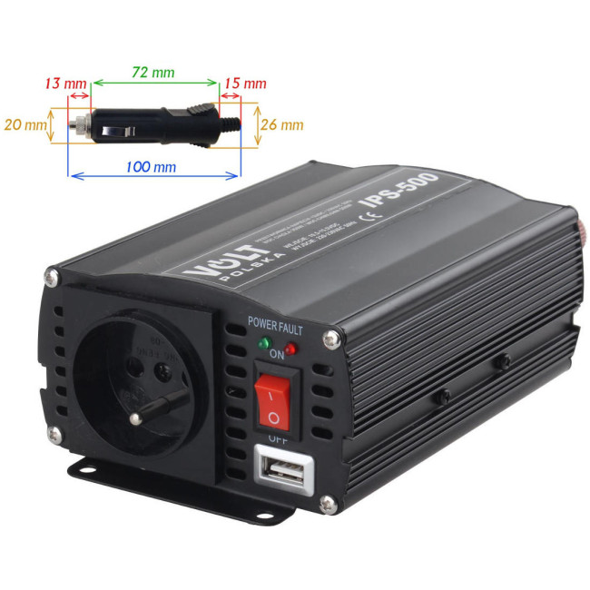 PRZETWORNICA VOLT POLSKA IPS-500 12V / 230V 350/500 W PRZETWORNICA VOLT POLSKA IPS-500 12V / 230V 350/500 W